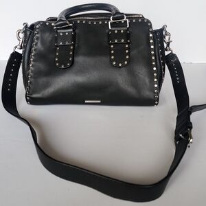Rebecca Minkoff Black Leather Studded Satchel/Crossbody